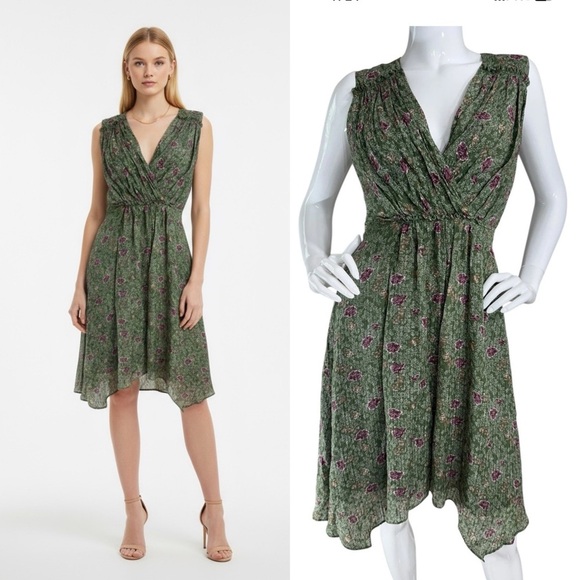 Nordstrom Signature Dresses & Skirts - VTG Y2K Silk Handkerchief Hem Floral Dress Sz 0 Fairy Feminine Romantic